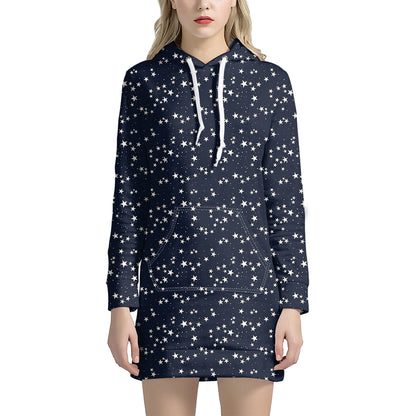 Star Sky Pattern Print Hoodie Dress