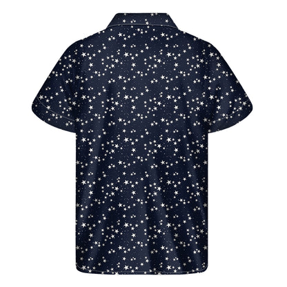 Star Sky Pattern Print Men's Short Sleeve Shirt