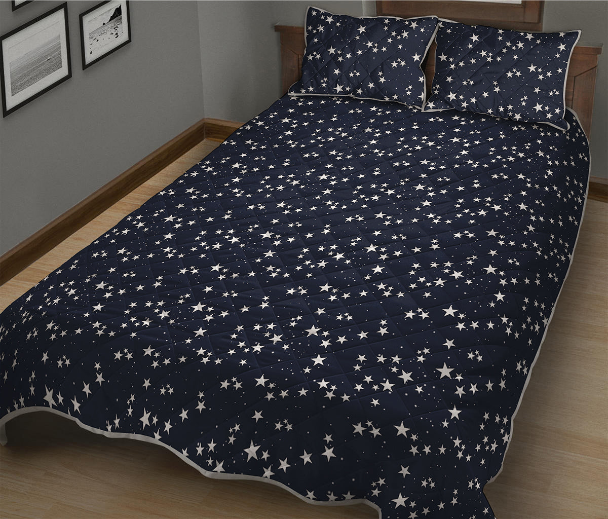 Star Sky Pattern Print Quilt Bed Set