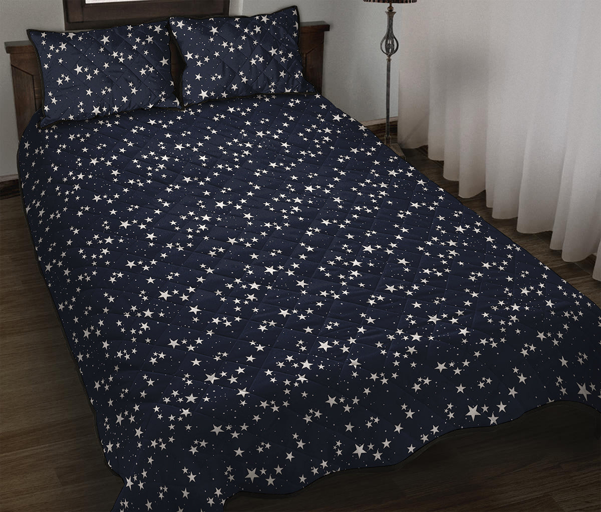 Star Sky Pattern Print Quilt Bed Set