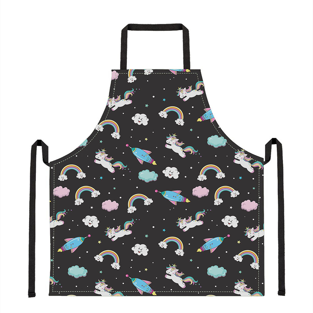 Star Space Unicorn Pattern Print Apron