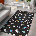 Star Space Unicorn Pattern Print Area Rug GearFrost