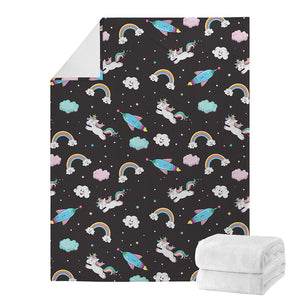 Star Space Unicorn Pattern Print Blanket