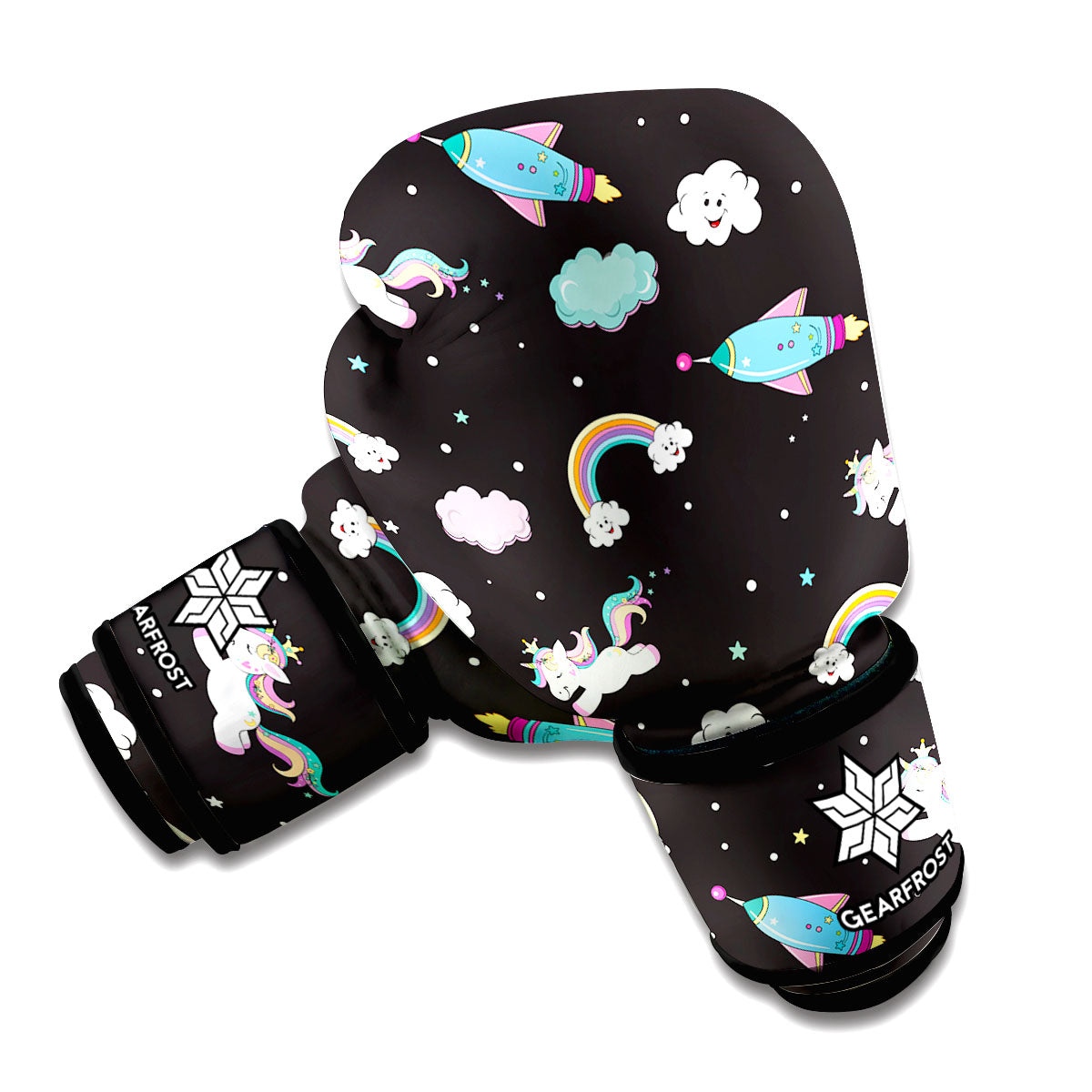 Star Space Unicorn Pattern Print Boxing Gloves