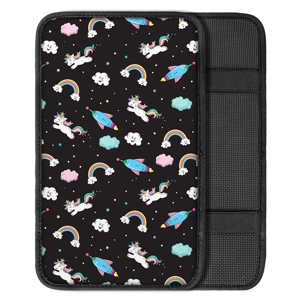 Star Space Unicorn Pattern Print Car Center Console Cover