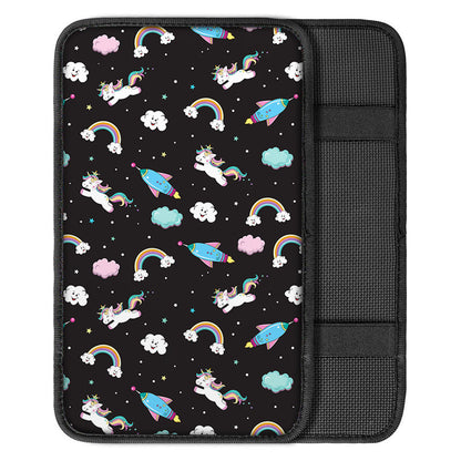 Star Space Unicorn Pattern Print Car Center Console Cover