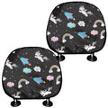 Star Space Unicorn Pattern Print Car Headrest Covers