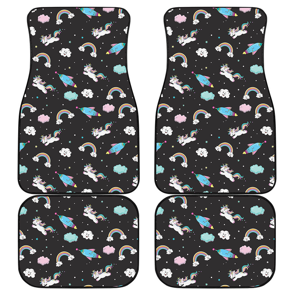 Star Space Unicorn Pattern Print Front and Back Car Floor Mats