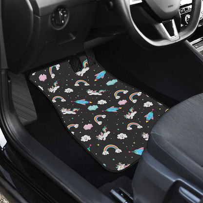 Star Space Unicorn Pattern Print Front and Back Car Floor Mats