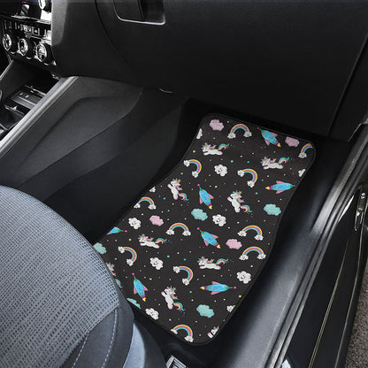 Star Space Unicorn Pattern Print Front and Back Car Floor Mats