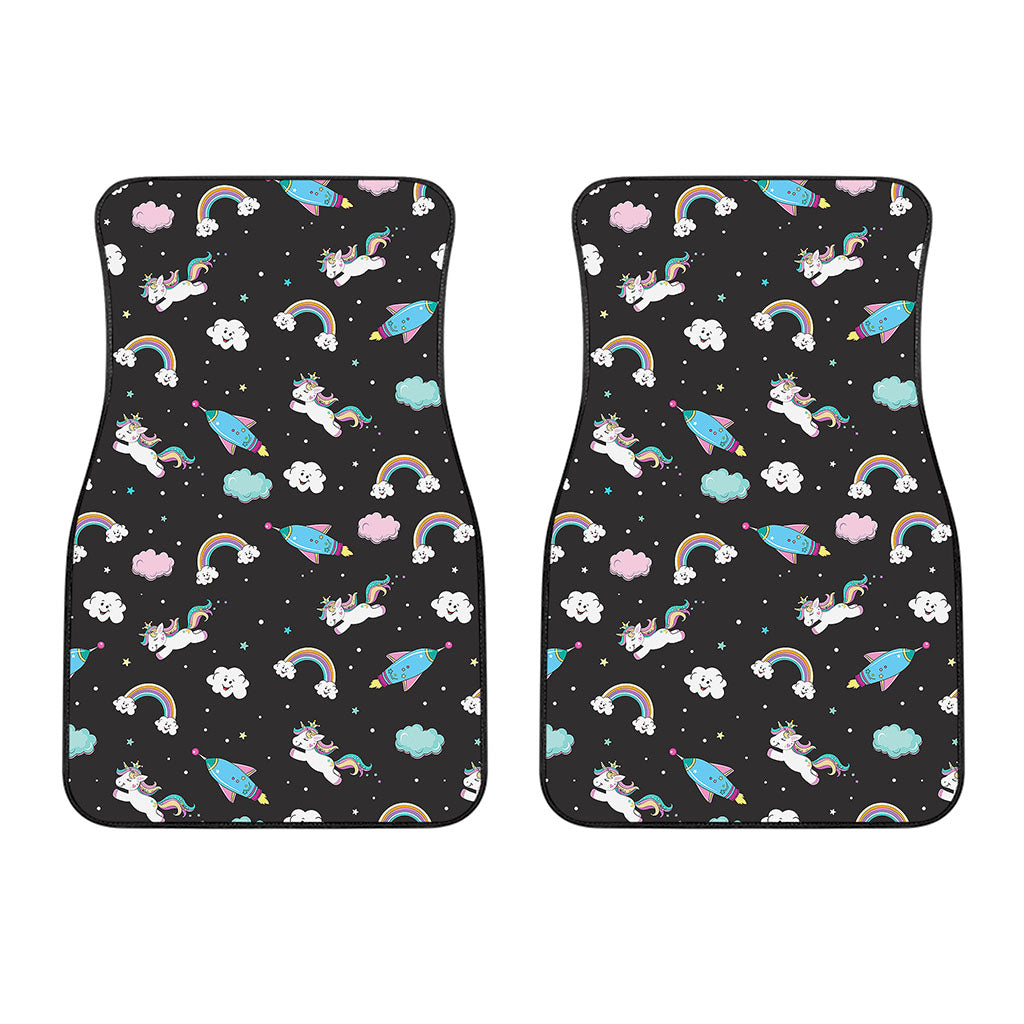 Star Space Unicorn Pattern Print Front Car Floor Mats