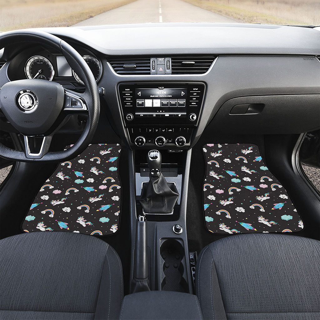 Star Space Unicorn Pattern Print Front Car Floor Mats