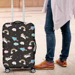 Star Space Unicorn Pattern Print Luggage Cover GearFrost