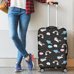 Star Space Unicorn Pattern Print Luggage Cover GearFrost