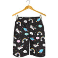 Star Space Unicorn Pattern Print Men's Shorts