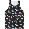 Star Space Unicorn Pattern Print Men's Tank Top
