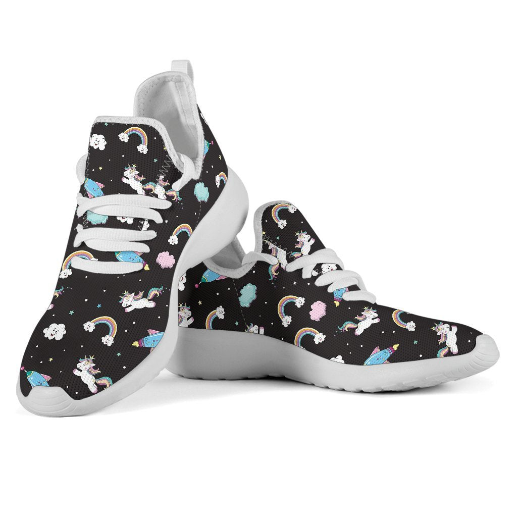 Star Space Unicorn Pattern Print Mesh Knit Shoes GearFrost
