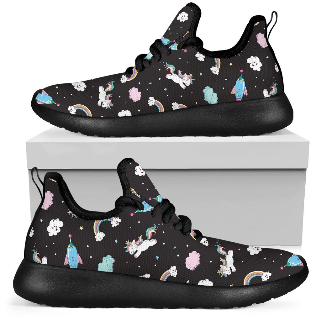 Star Space Unicorn Pattern Print Mesh Knit Shoes GearFrost