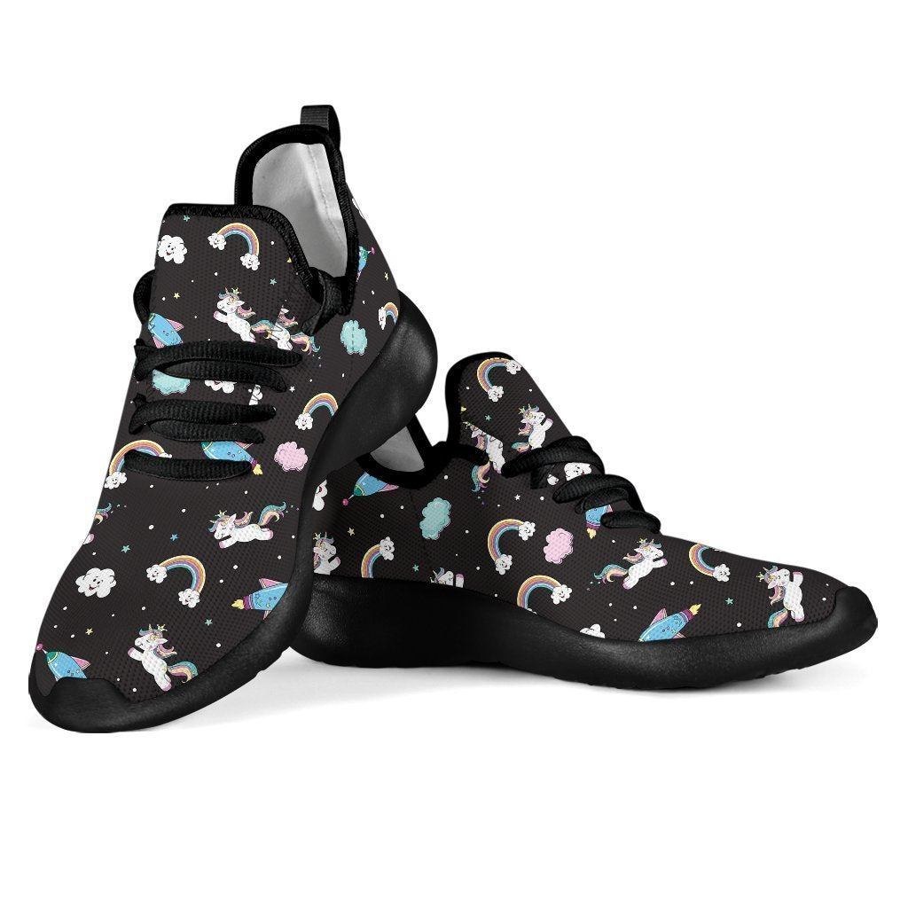 Star Space Unicorn Pattern Print Mesh Knit Shoes GearFrost