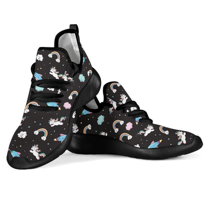 Star Space Unicorn Pattern Print Mesh Knit Shoes GearFrost