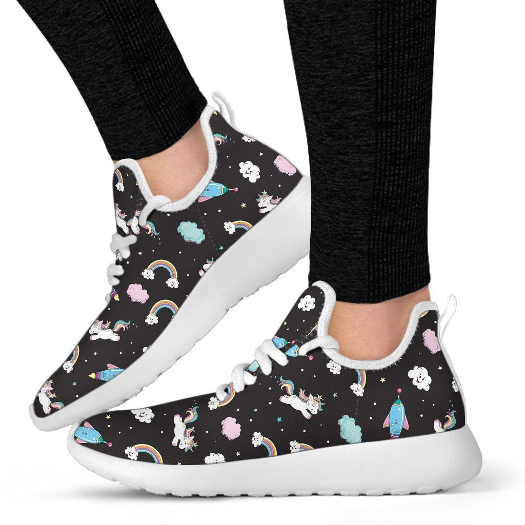Star Space Unicorn Pattern Print Mesh Knit Shoes GearFrost