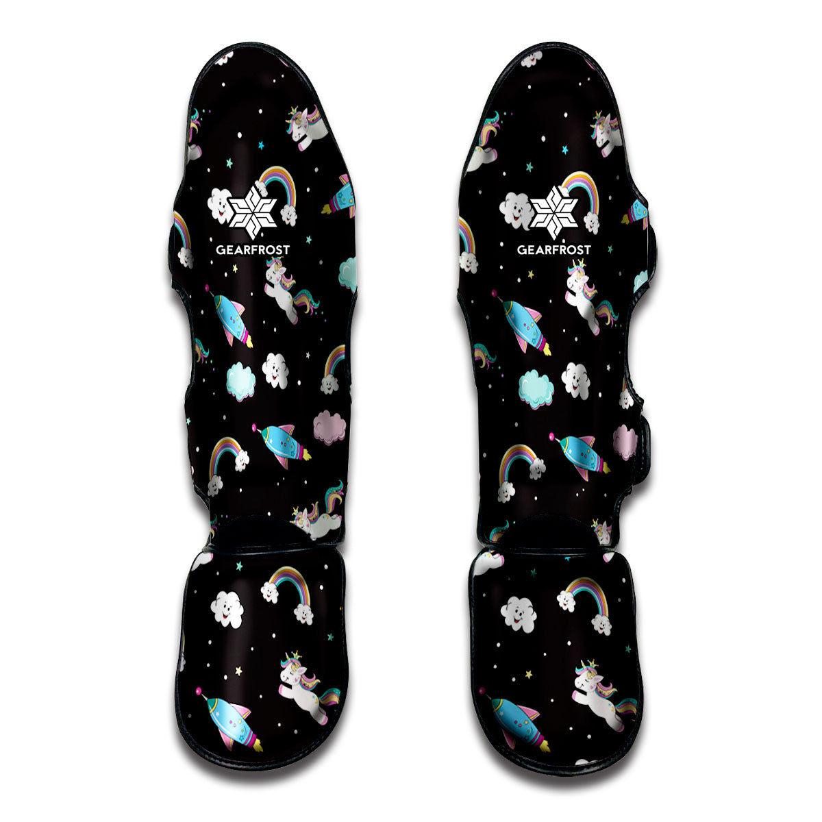 Star Space Unicorn Pattern Print Muay Thai Shin Guard