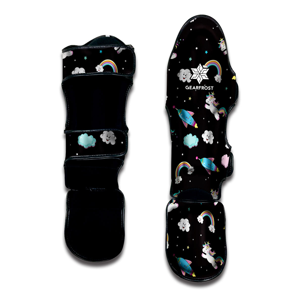Star Space Unicorn Pattern Print Muay Thai Shin Guard