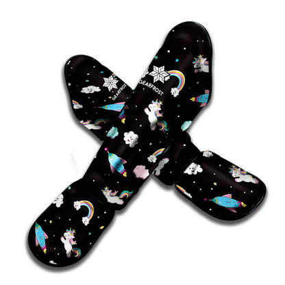 Star Space Unicorn Pattern Print Muay Thai Shin Guard