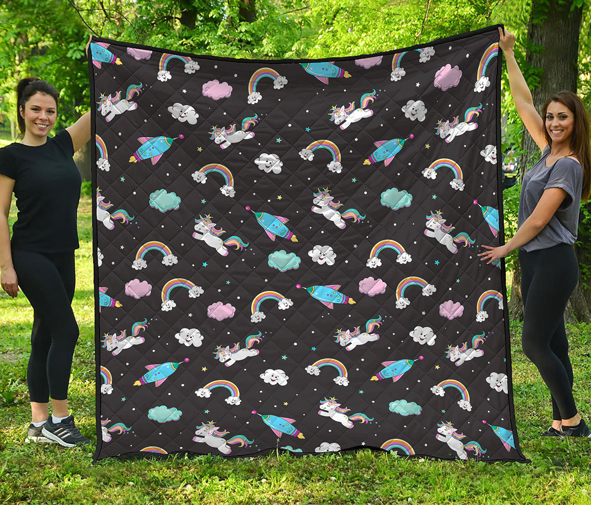Star Space Unicorn Pattern Print Quilt