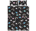 Star Space Unicorn Pattern Print Quilt Bed Set