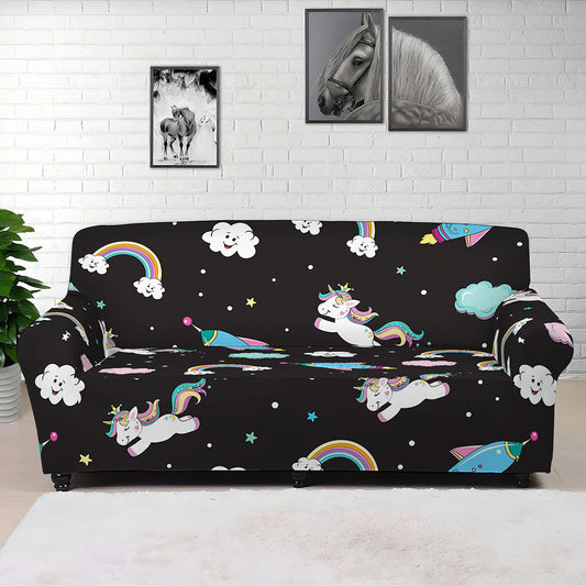 Star Space Unicorn Pattern Print Sofa Cover
