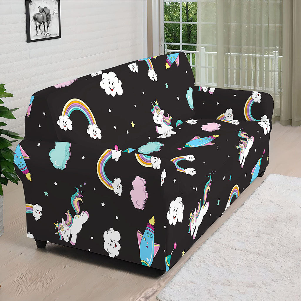 Star Space Unicorn Pattern Print Sofa Cover