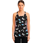 Star Space Unicorn Pattern Print Women's Racerback Tank Top