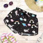 Star Space Unicorn Pattern Print Women's Shorts