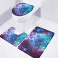 Starfield Nebula Galaxy Space Print 3 Piece Bath Mat Set