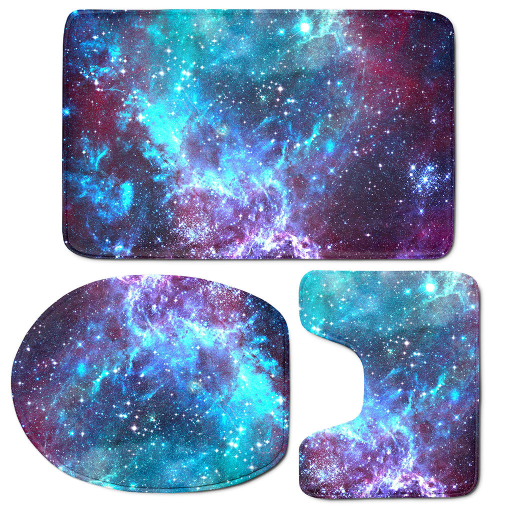 Starfield Nebula Galaxy Space Print 3 Piece Bath Mat Set