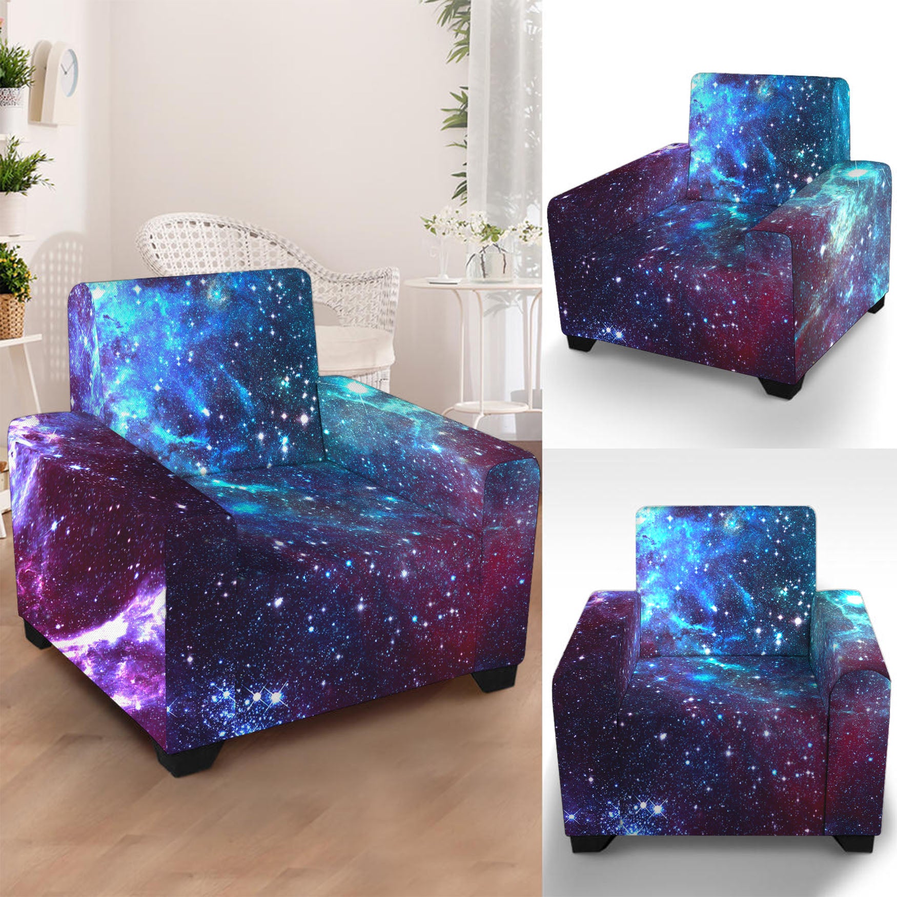 Starfield Nebula Galaxy Space Print Armchair Slipcover