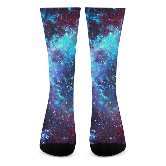 Starfield Nebula Galaxy Space Print Crew Socks