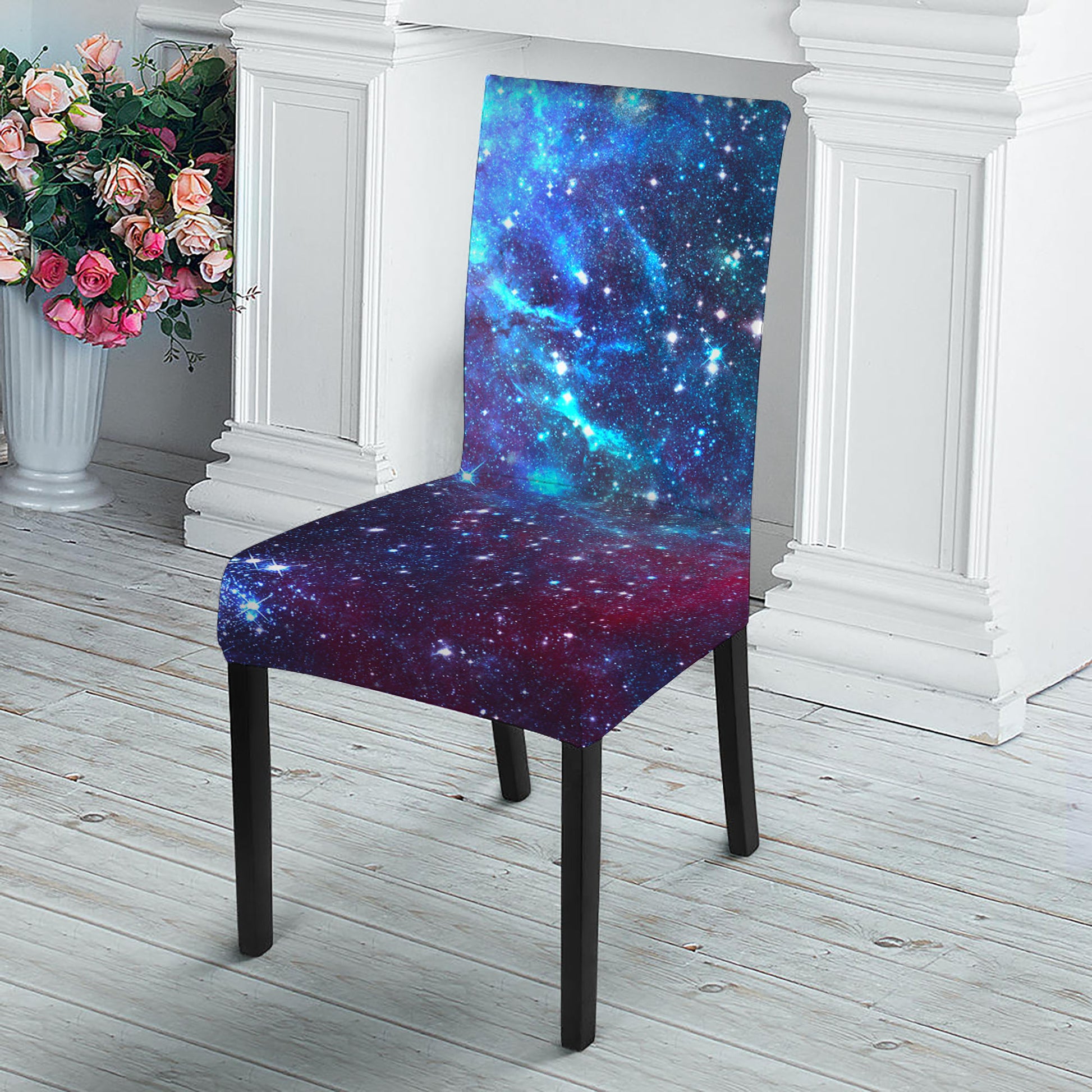 Starfield Nebula Galaxy Space Print Dining Chair Slipcover