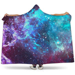 Starfield Nebula Galaxy Space Print Hooded Blanket