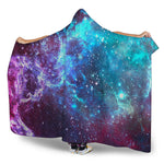 Starfield Nebula Galaxy Space Print Hooded Blanket