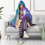 Starfield Nebula Galaxy Space Print Hooded Blanket