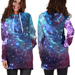 Starfield Nebula Galaxy Space Print Hoodie Dress GearFrost