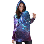 Starfield Nebula Galaxy Space Print Hoodie Dress GearFrost