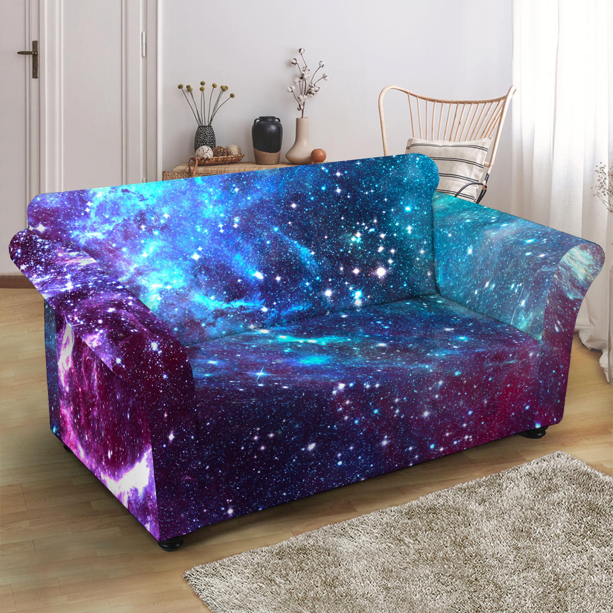 Starfield Nebula Galaxy Space Print Loveseat Slipcover