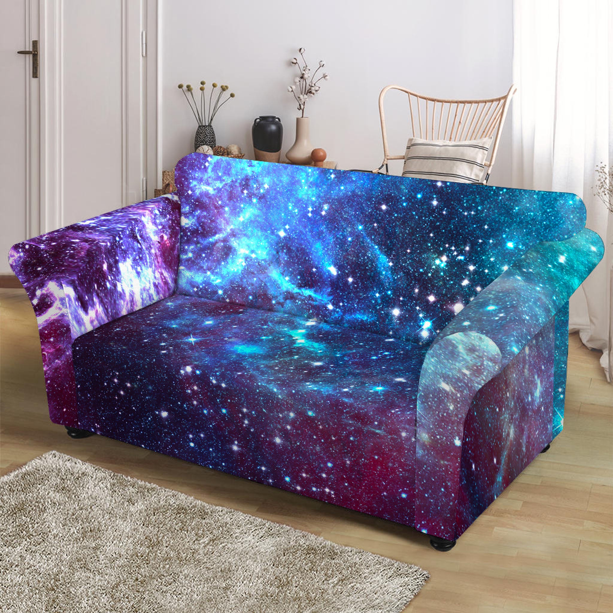 Starfield Nebula Galaxy Space Print Loveseat Slipcover