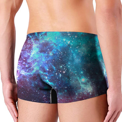 Starfield Nebula Galaxy Space Print Men's Boxer Briefs