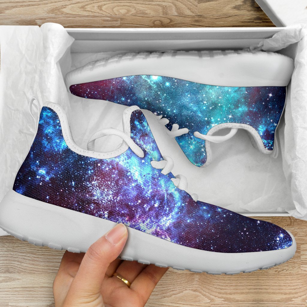 Starfield Nebula Galaxy Space Print Mesh Knit Shoes GearFrost