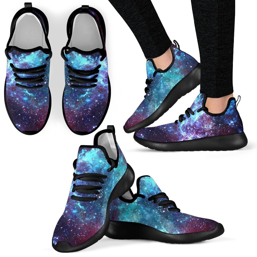 Starfield Nebula Galaxy Space Print Mesh Knit Shoes GearFrost