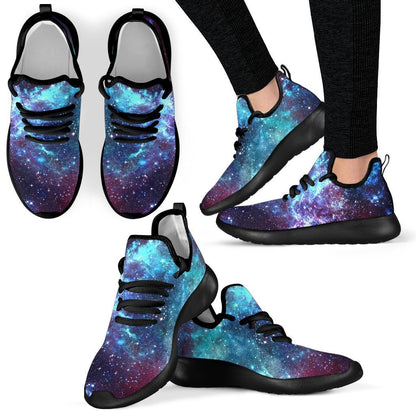 Starfield Nebula Galaxy Space Print Mesh Knit Shoes GearFrost